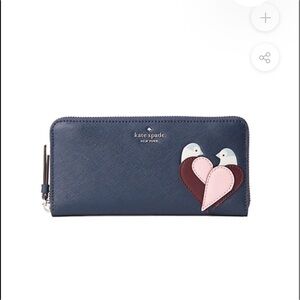 Kate spade continental wallet, lovebirds, like new